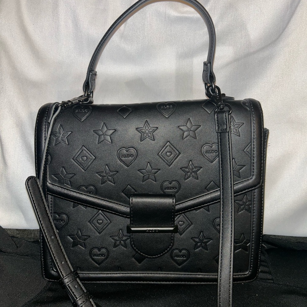 Aldo Embossed Black Satchel